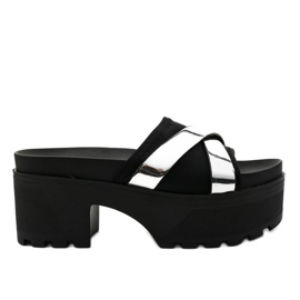Svarta högklackade tofflor CL-3A309-43