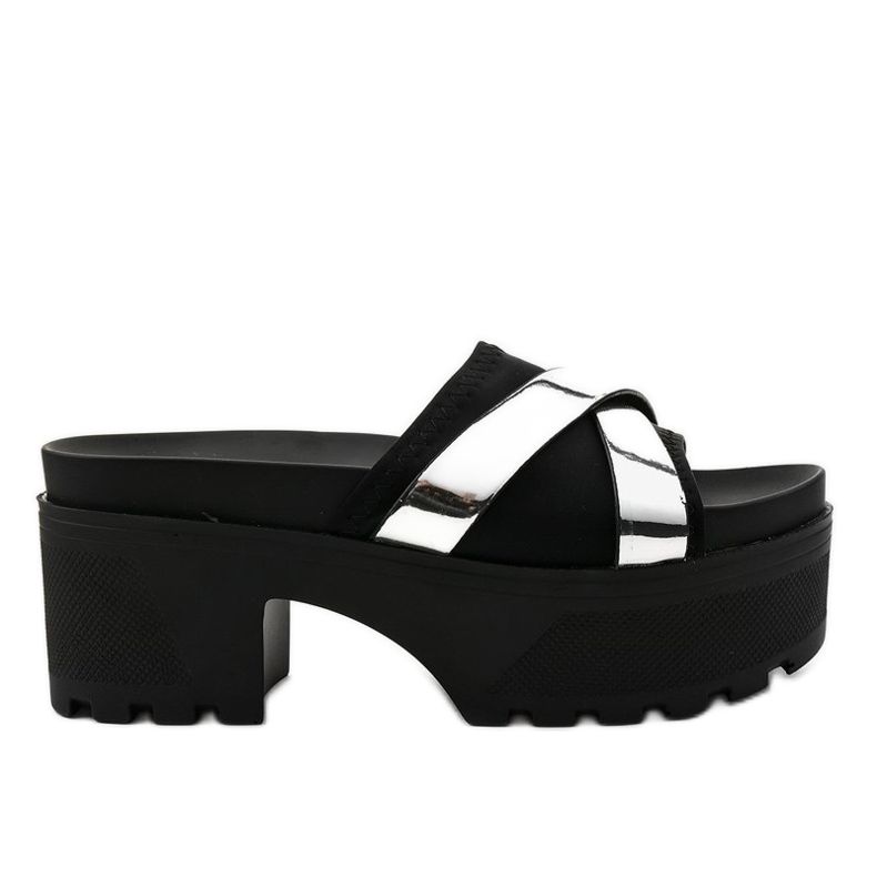 Svarta högklackade tofflor CL-3A309-43