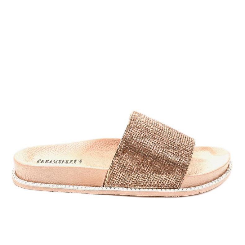 Champagne blanka tofflor RL216 gyllene