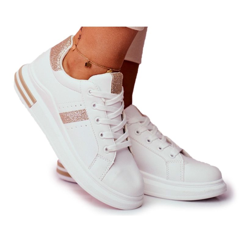 Kvinnors sportskor Vitguld Glitter Narval