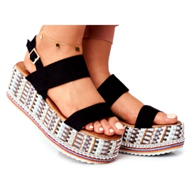 ADY Sandaler för kvinnor på plattformen Black Sandy svart