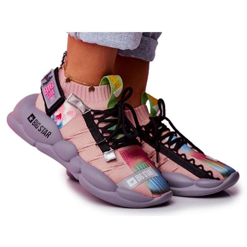 Kvinnors sportskor Big Star av Daniel Lopez FF274A581 rosa mångfärgad