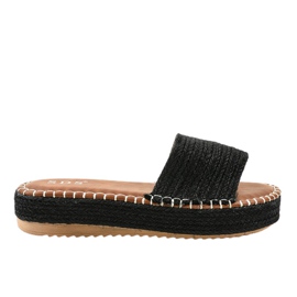 Svarta espadrilletofflor 7970-PL