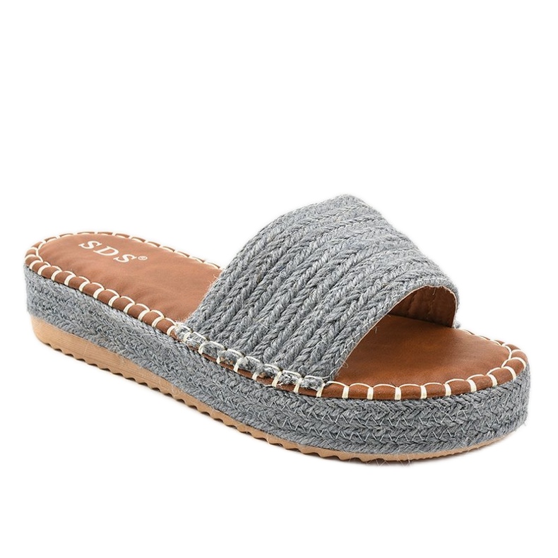Blå espadrilles tofflor 7970-PL grå