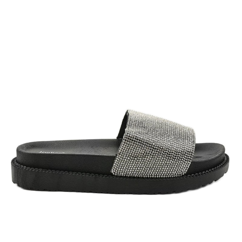 Svarta tofflor med paljetter SF-01