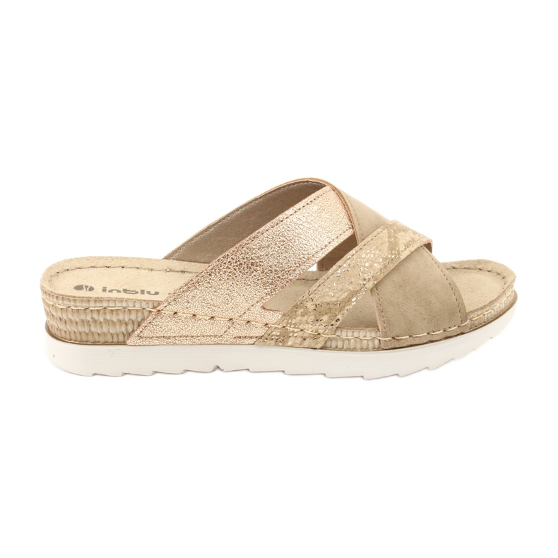 Bekväma COMFORT INBLU SABBIA OF020 tofflor beige gyllene