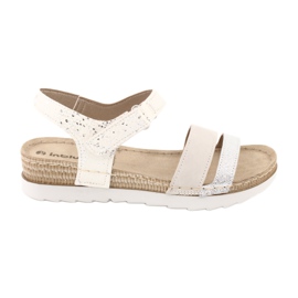 Sandaler med läderinsats Inblu Argento OF019 vit grå