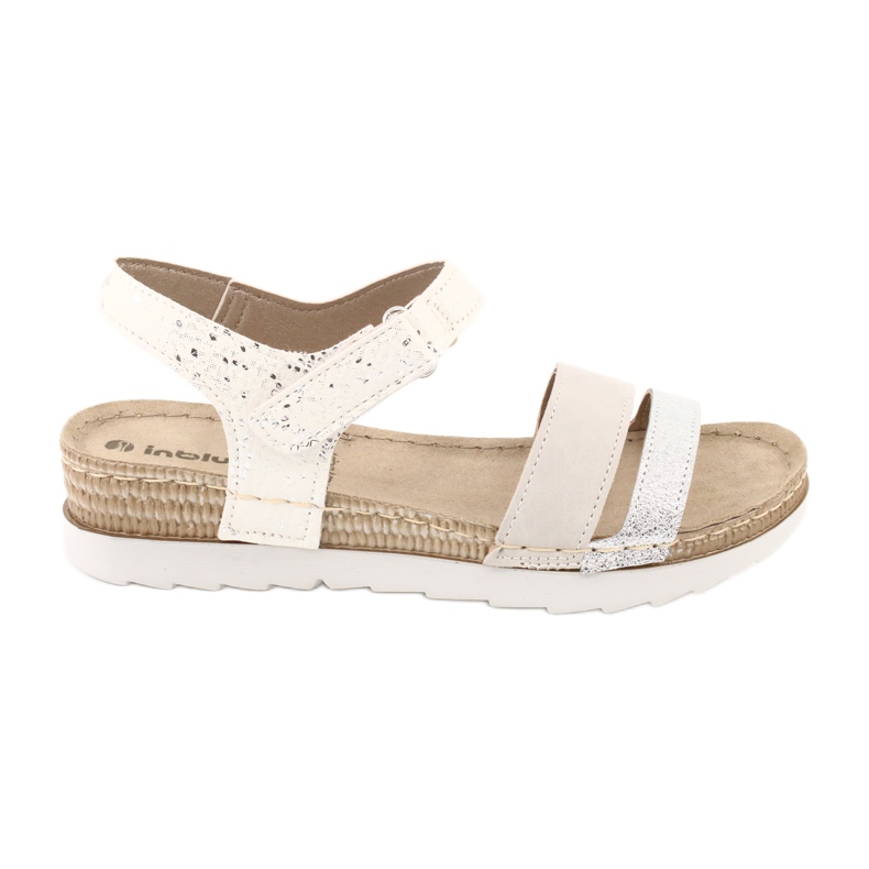 Sandaler med läderinsats Inblu Argento OF019 vit grå