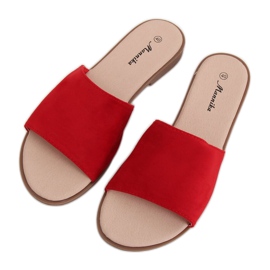 Röda damröda tofflor WL1606 Röd
