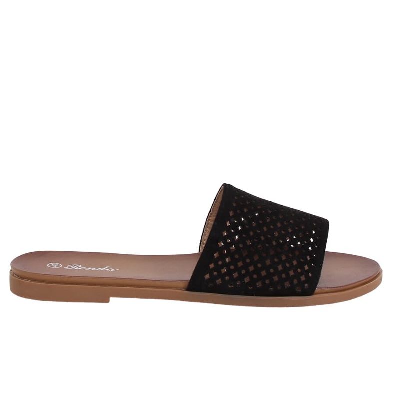 Svarta genomarbetade tofflor 620-63 Svart