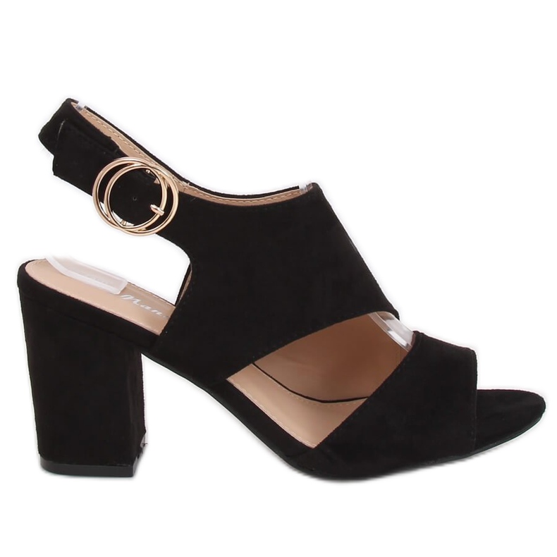 Svarta högklackade sandaler A8560 Svart