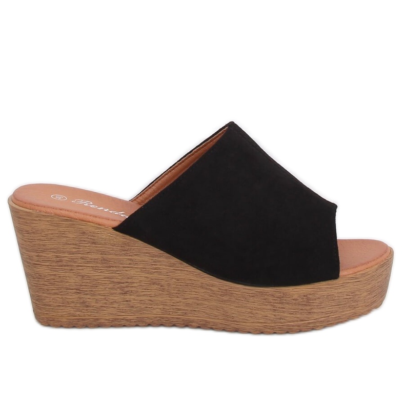 Svarta tofflor på kilen svarta 10-236 Svart