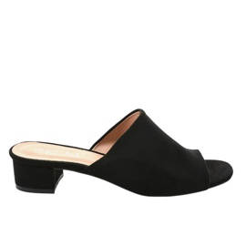 Svarta högklackade tofflor 77-91