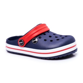 Tofflor för en pojke, en flicka, ett barns skumkrokodiler marinblå röd