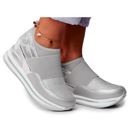 Kvinnors Sport Slip On Wedge Shoes Grå Cold Play