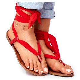 FS1 Sandaler för kvinnor Flip-flops Tied Red Derryl röd