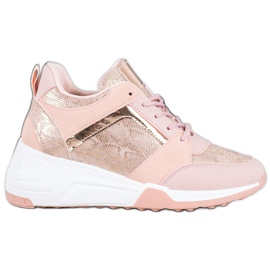 SHELOVET Wedge Sneakers rosa gul