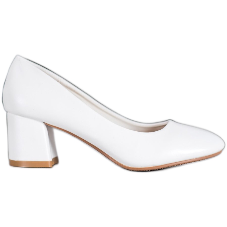 SHELOVET Vita pumpar med ekoläder