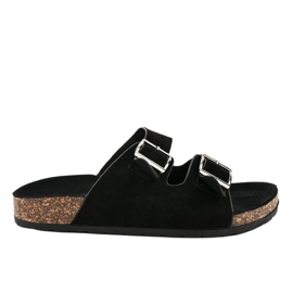 Svarta tofflor med spänne BL3100-SF