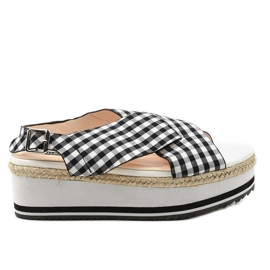 Svarta sandaler på 1508-1-plattformen vit