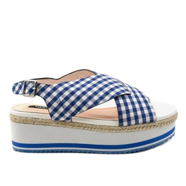 Mörkblå sandaler på plattformen 1508-13