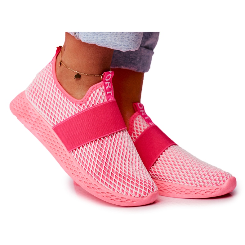 PS1 Kvinnors Sport Slip-on Shoes Light Neon Pink La Fiesta rosa