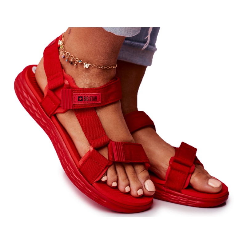Sandaler för kvinnor Big Star Red FF274A602 röd