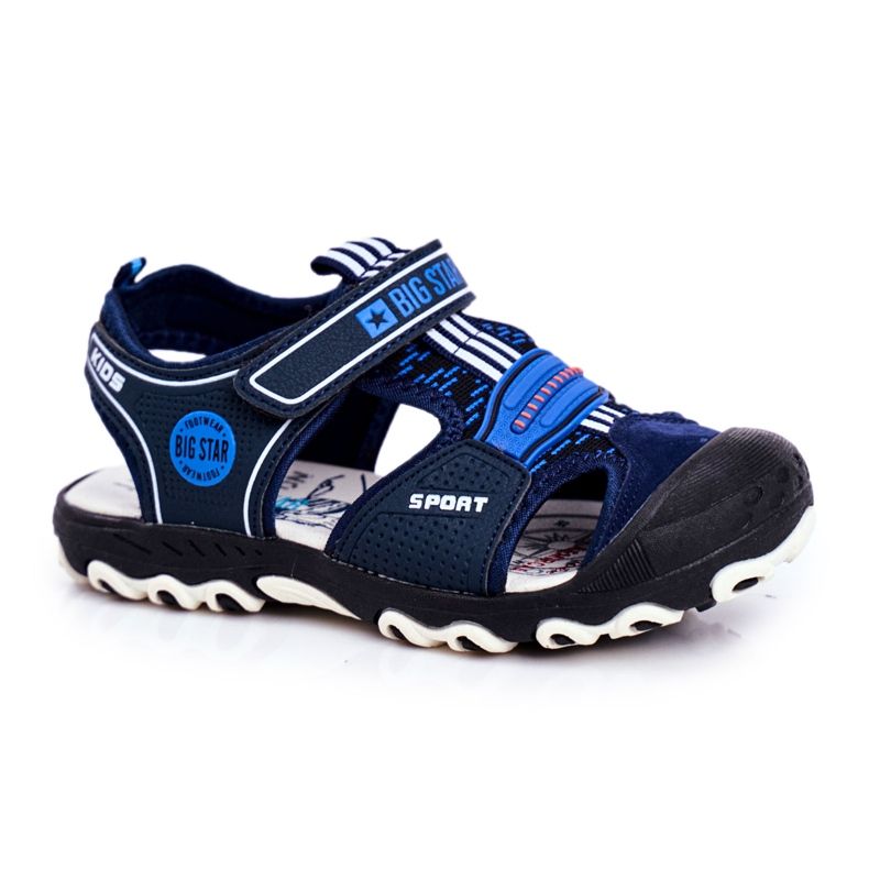 Barnsandaler Big Star With Velcro Navy Blue FF374211 marinblå blå