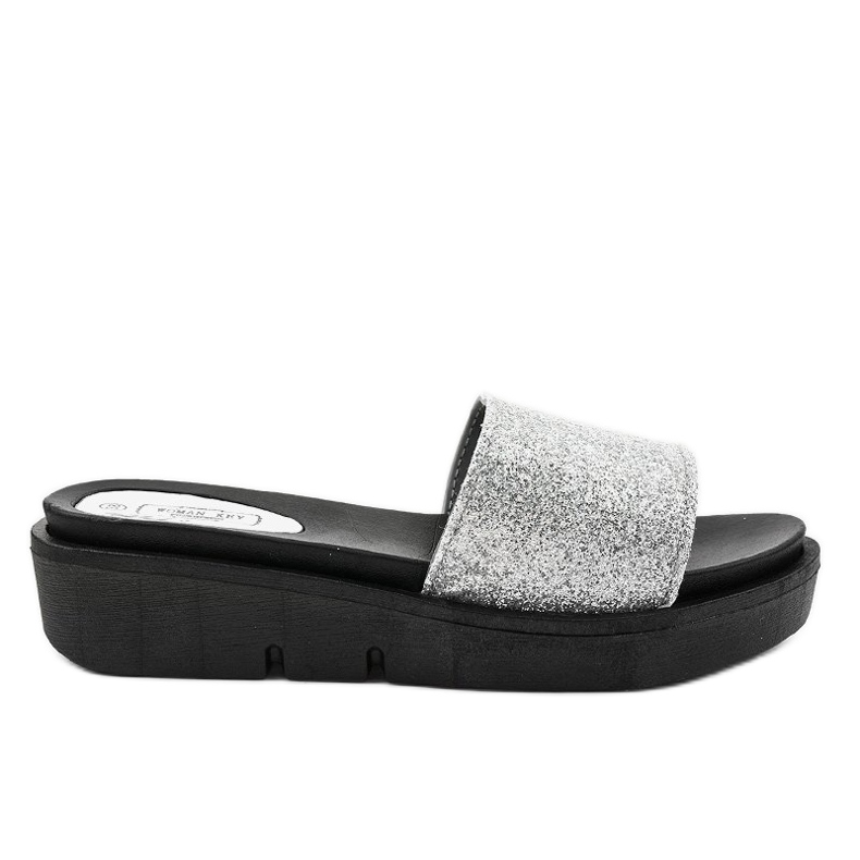 Silverblanka tofflor E3969 grå