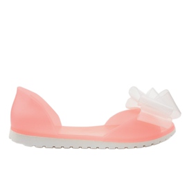 Rosa Meliskisandaler med rosett S5-35