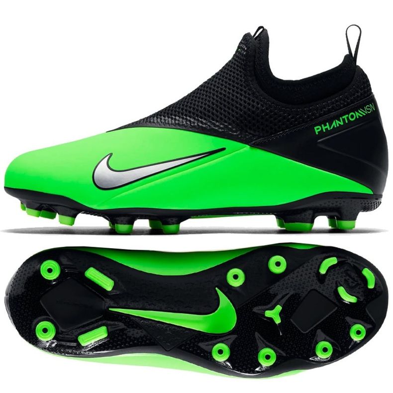 Nike Phantom Vsn 2 Academy Df Fg / MG Jr CD4059 306 fotbollsskor mångfärgad grön