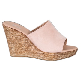 Small Swan Tofflor i mocka rosa