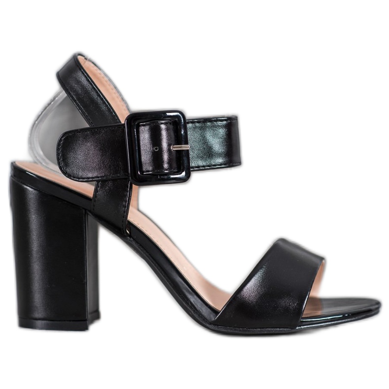 Small Swan Sandaler på en bar med ekoläder svart