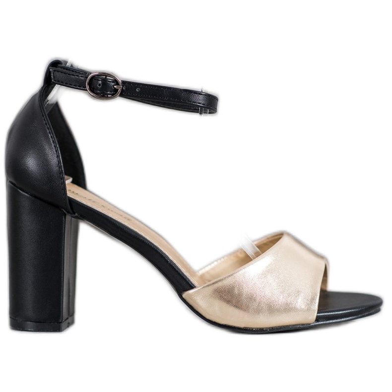 Small Swan Klassiska sandaler på en bar svart gul