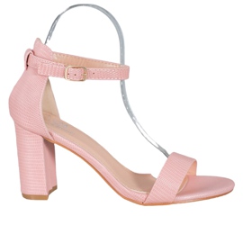 Small Swan Snygga högklackade sandaler rosa