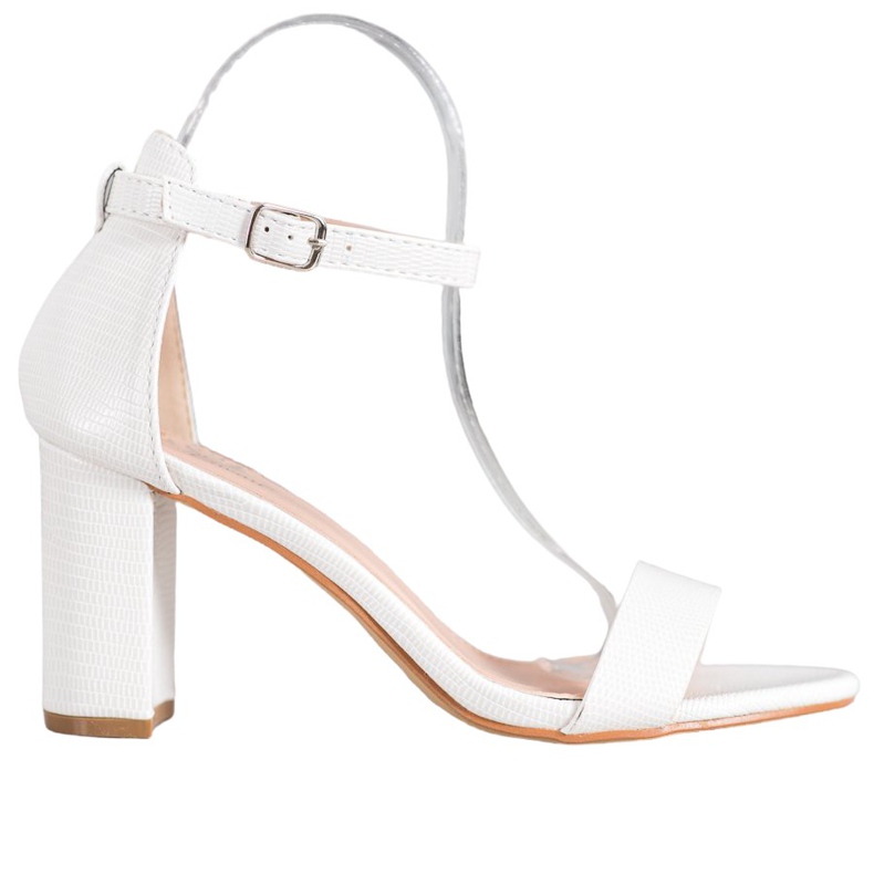 Small Swan Snygga högklackade sandaler vit
