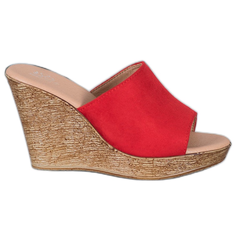 Small Swan Tofflor i mocka röd