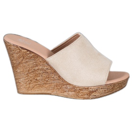 Small Swan Tofflor i mocka brun