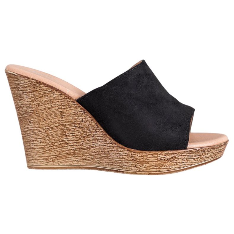 Small Swan Tofflor i mocka svart