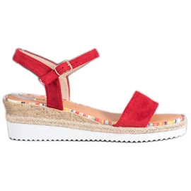 Yes Mile Bekväma mockasandaler röd