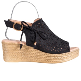 Small Swan Bekväma öppnade sandaler svart