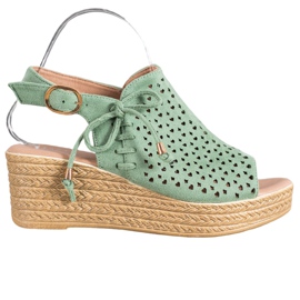 Small Swan Bekväma öppnade sandaler grön