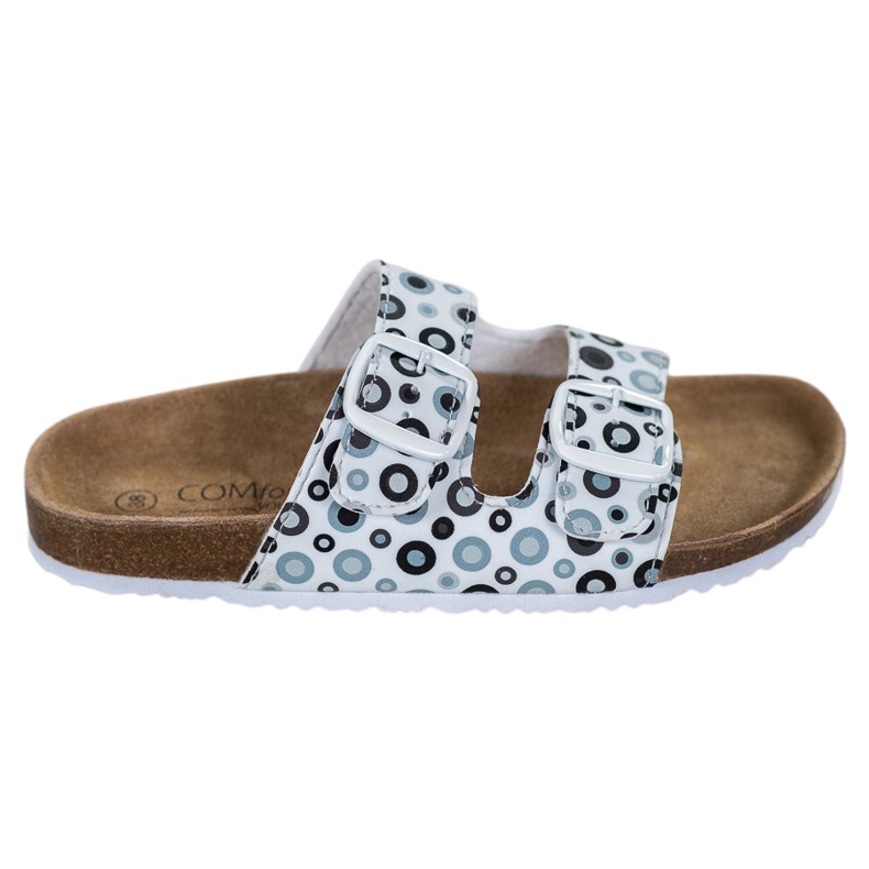 SHELOVET Bekväma mönstrade tofflor vit svart grå