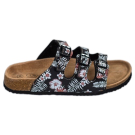 SHELOVET Bekväma mönstrade tofflor vit svart mångfärgad