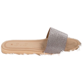 Small Swan Tofflor Med Glitter mångfärgad grå gul