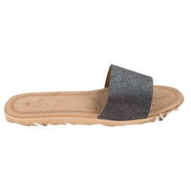 Small Swan Tofflor Med Glitter svart mångfärgad