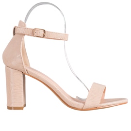 Small Swan Snygga högklackade sandaler brun