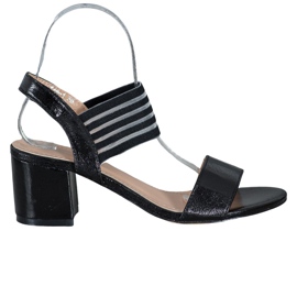 Small Swan Glänsande slip -on sandaler svart