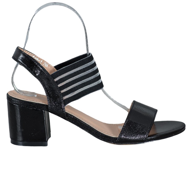 Small Swan Glänsande slip -on sandaler svart