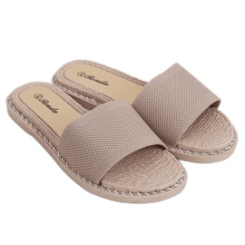 Beige tofflor för kvinnor 35-185 Cream